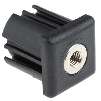 RS PRO Square Nylon Threaded Tube Insert M10 40 mm x 40 mm x 43 mm 1000 kg Static Load Capacity 235-0953