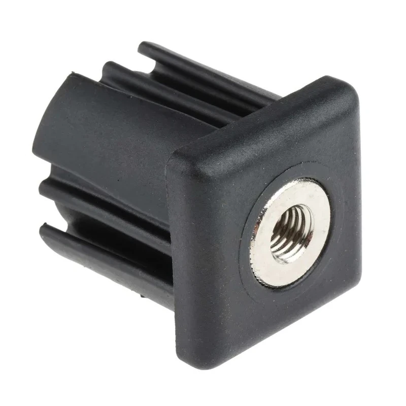 RS PRO Square Nylon Threaded Tube Insert M10 40 mm x 40 mm x 43 mm 1000 kg Static Load Capacity 235-0953