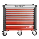 Facom 8 Drawer Wheeled Roller Cabinet Tool Chest with 1.19 m Length, 575 mm Width, 1.04 m Height, Red Color JET.8M5APF