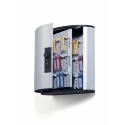Durable Silver Aluminium Wall-Mount Key Cabinet 36 Key Clips 196623