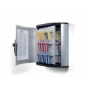 Durable Silver Aluminium Wall-Mount Key Cabinet 36 Key Clips 196623