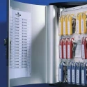 Durable Silver Aluminium Wall-Mount Key Cabinet 36 Key Clips 196623