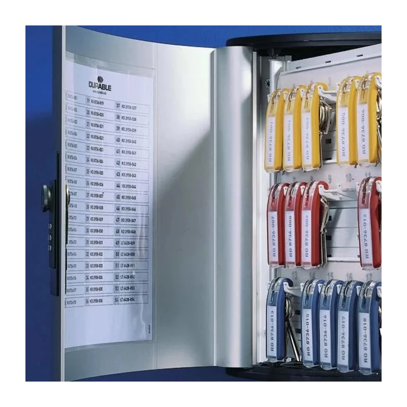 Durable Silver Aluminium Wall-Mount Key Cabinet 36 Key Clips 196623