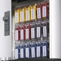 Durable Silver Aluminium Wall-Mount Key Cabinet 36 Key Clips 196623