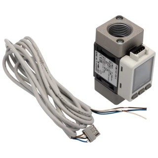 SMC DIN Rail Flow Controller with 1000 L/min Max Flow Rate, PNP Open Collector Output, 12V, Model PFMB7102