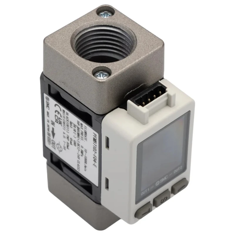 SMC DIN Rail Flow Controller with 1000 L/min Max Flow Rate, PNP Open Collector Output, 12V, Model PFMB7102