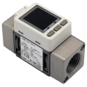 SMC DIN Rail Flow Controller with 1000 L/min Max Flow Rate, PNP Open Collector Output, 12V, Model PFMB7102