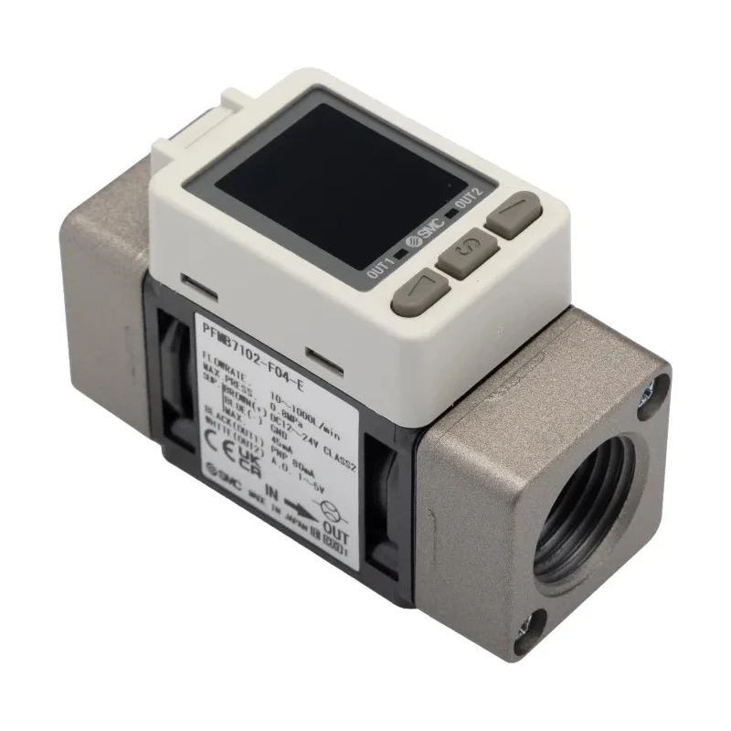SMC DIN Rail Flow Controller with 1000 L/min Max Flow Rate, PNP Open Collector Output, 12V, Model PFMB7102