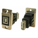 RS PRO USB Connector Panel Mount Female/Female, 2-Port USB Type B to A, USB 2.0 235-4752