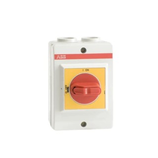 ABB 3-Pole Screw Mount Switch Disconnector IP65, Yellow Red Handle, OTP Series 