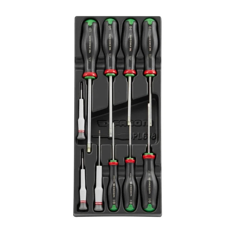 Facom Pozidriv, Slotted, Phillips, Hexagon, Torx Standard Screwdriver Set, 10-Piece MOD.AT6PB