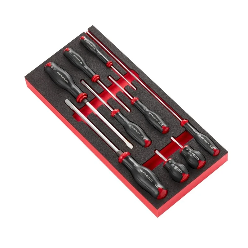 Facom Slotted Standard Screwdriver Set, 9-Piece MODM.AT4PB