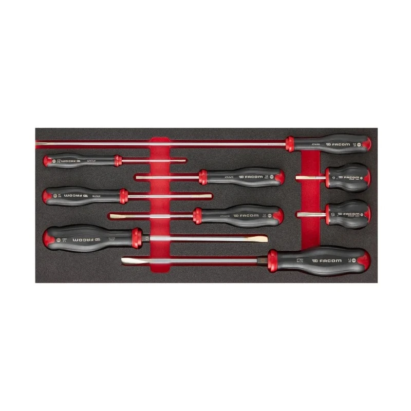 Facom Slotted Standard Screwdriver Set, 9-Piece MODM.AT4PB