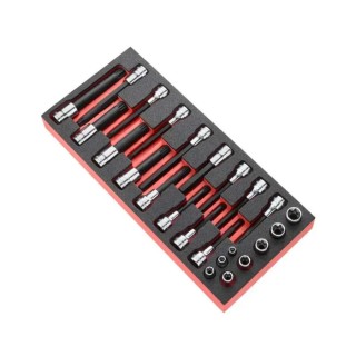 Facom 24-Piece 1/2 in Hexagon, Torx Socket Set MODM.CHAPF