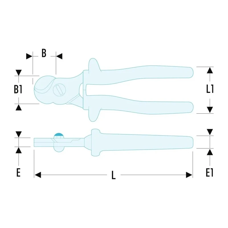 Facom VDE/1000V Approved Cable Cutter, 230mm Overall Length, 32mm Jaw Length, DIN EN 60900 Compliant 412.150AVSE