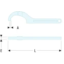 Facom 180 mm Hook Spanner Stainless Steel Chrome Finish 492mm Length 125A.180