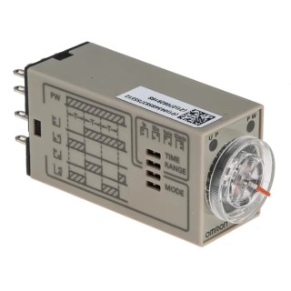 Omron H3YN Series DIN Rail Panel Mount Timer Relay 4-Contact 24 V AC/DC 0.1 s to 10 min Multifunction 