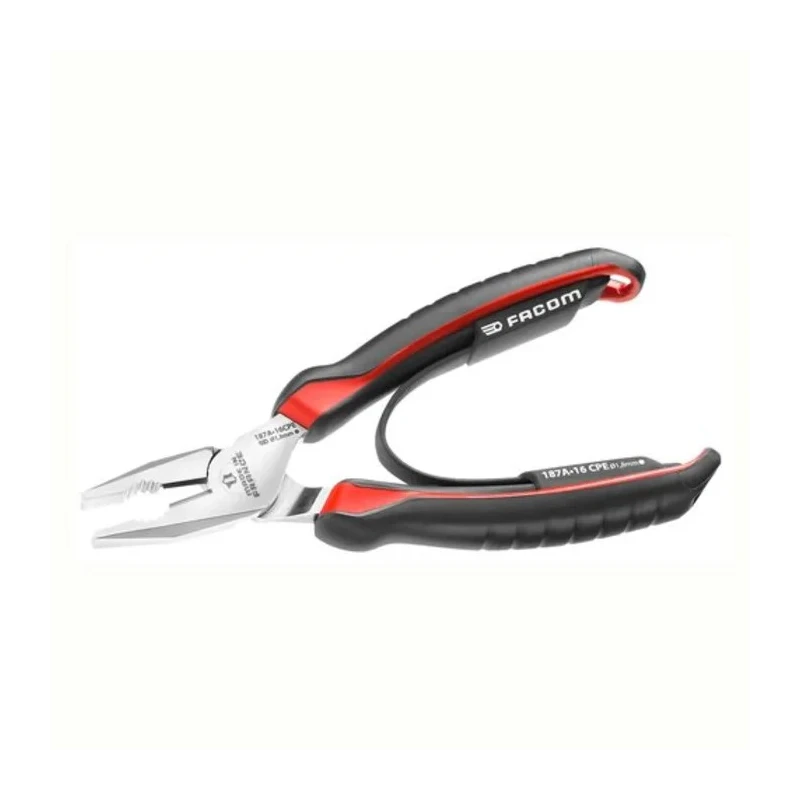 Facom Combination Plier Serrated Bi-Material Ergonomic Grip High Carbon Steel Chrome Finish 165mm 187A.16CPE