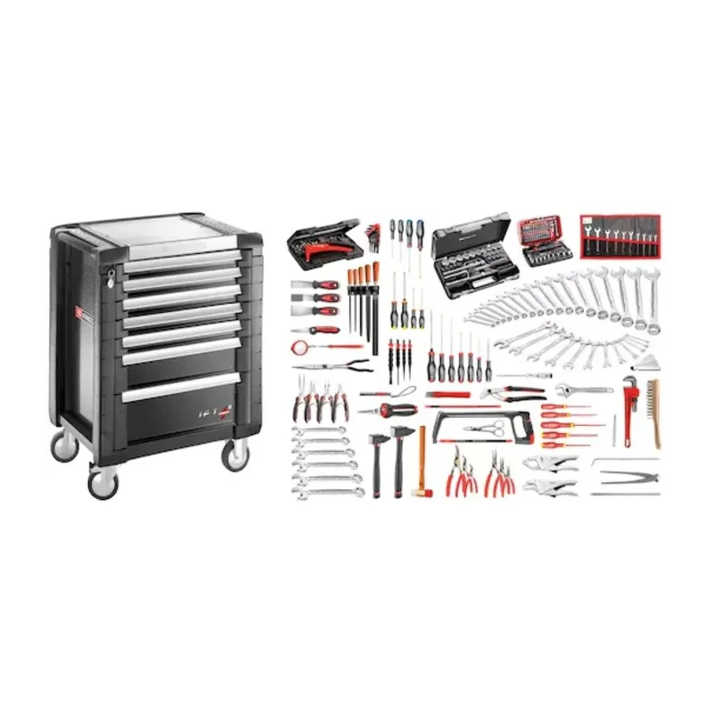 Facom 200 Piece Mechanical Tool Kit with Drawer Chest and Foam Trays JET7.M140A