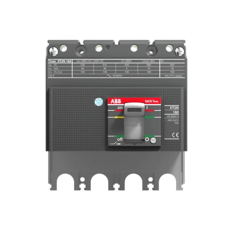 ABB XT2S Molded Case Circuit Breaker 4-Pole 160A 85kA Breaking Capacity Fixed Terminals Italy XT2S
