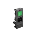 Bulgin C14 Vertical Panel Mount IEC Connector 250V 10A Female Quick Connect BZV03/Z0000/75