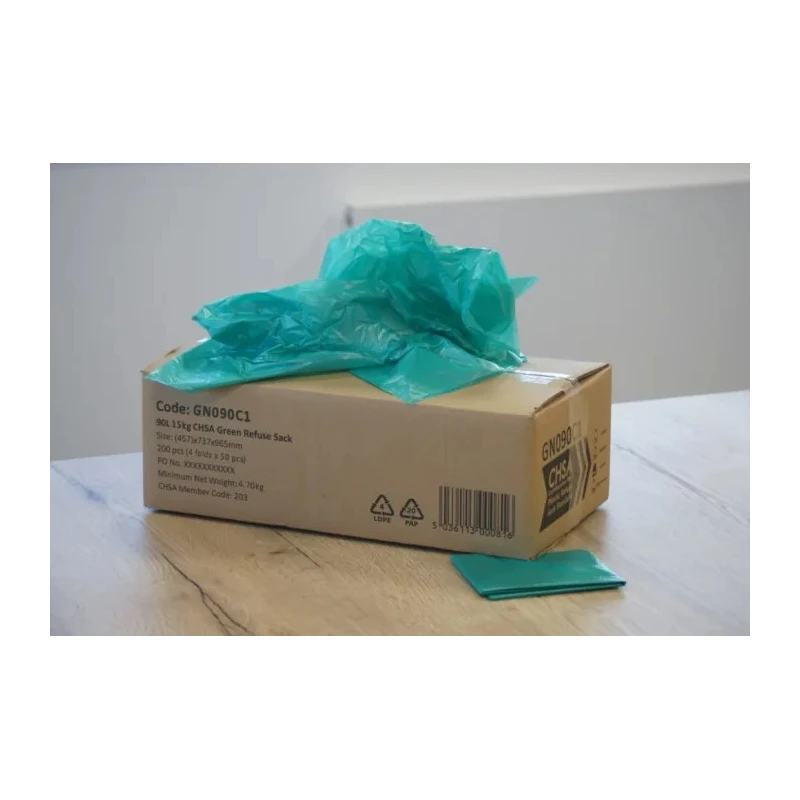 RS PRO Green Low Density Polyethylene RELDEEN Medium-Weight Refuse Bag 90L Capacity 0.05 mm Thickness GN090C1