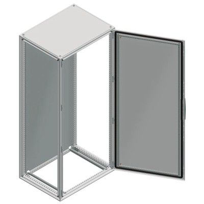 Schneider Electric NSYSF Series Sheet Steel General Purpose Enclosure 2200mm x 1200mm, IP55 IK10, Black Handle NSYSF2212802D