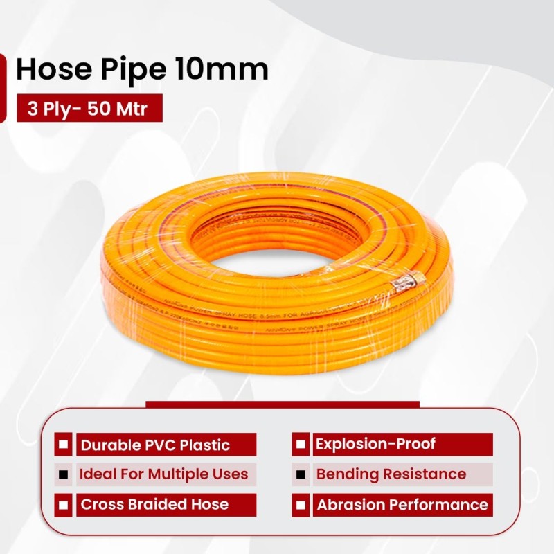 Balwaan Hose Pipe 10 mm 3 Ply- 50 Meters