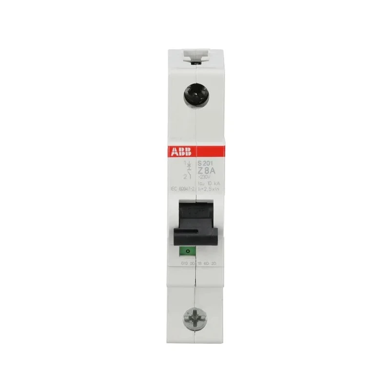 ABB System Pro M Compact S200 Miniature Circuit Breaker, 1-Pole, 8A, Type Z, 400V AC, 72V 2CDS251001R0408 S201 Z 8A - 10 KA