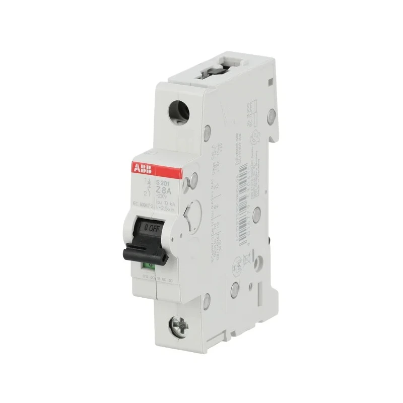ABB System Pro M Compact S200 Miniature Circuit Breaker, 1-Pole, 8A, Type Z, 400V AC, 72V 2CDS251001R0408 S201 Z 8A - 10 KA