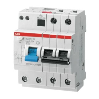 ABB Residual Current Circuit Breaker with Overload Protection 20A Current Rating 2-Pole 30 mA Trip 2CSR252001R1205