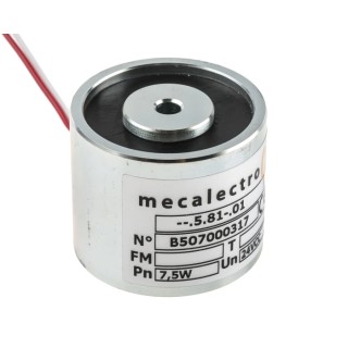 Mecalectro Holding Magnet 440 N Holding Force 24V DC Soft Iron Body 5.81.01