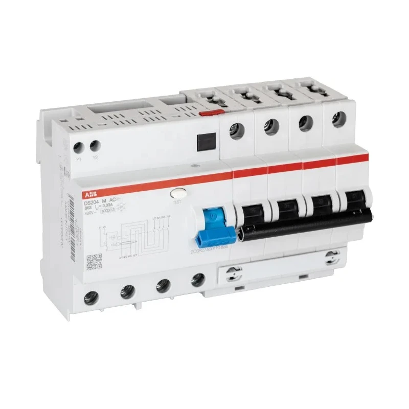ABB Residual Current Circuit Breaker with Overload Protection 63A Current Rating 4-Pole 30 mA Trip 2CSR274001R1635
