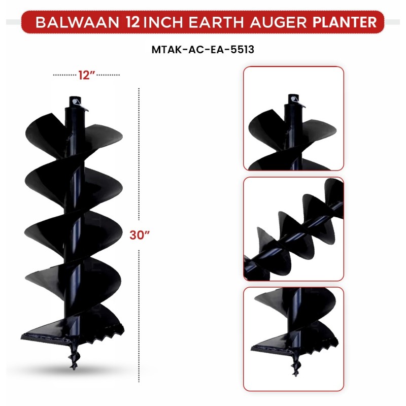 12 Inches Double Spiral Planter for Earth Auger, MTAK-AC-EA-5513