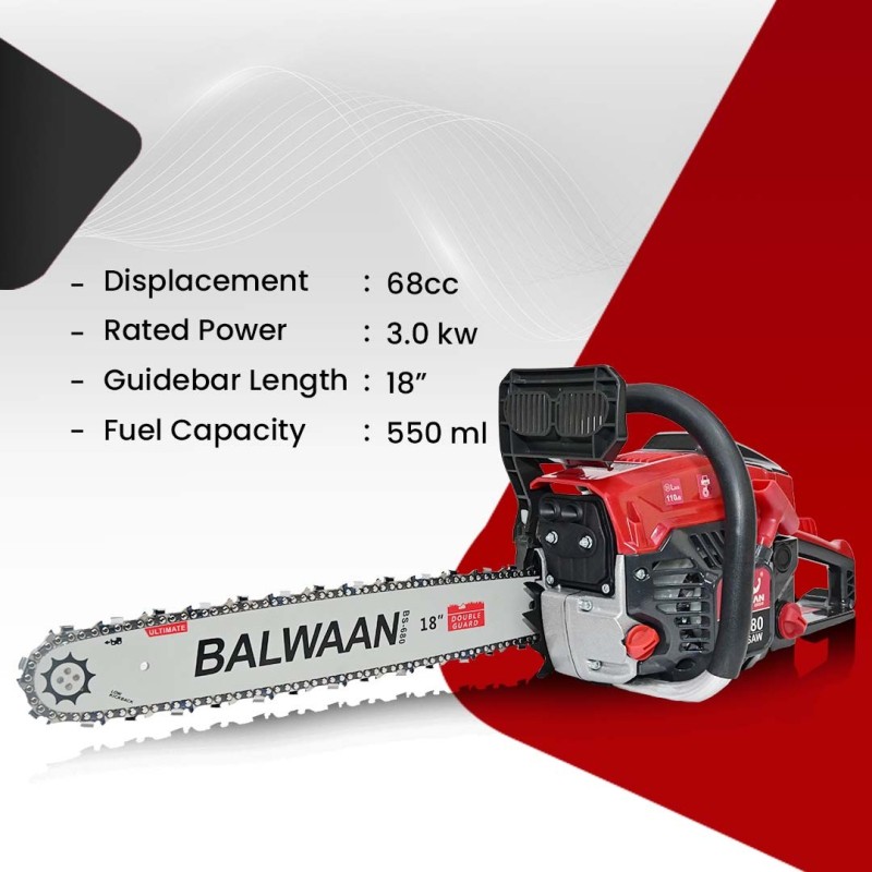 Balwaan 18 Inches BS-680 Ultimate Chainsaw with 68cc Engine