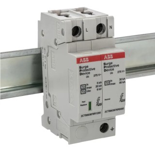 ABB 2 Phase Industrial Surge Protector 100 kA 1.4 kV DIN Rail Mount 2CTB803972R1200