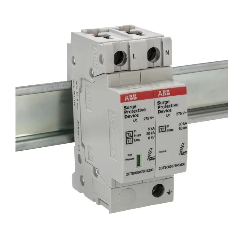 ABB 2 Phase Industrial Surge Protector 100 kA 1.4 kV DIN Rail Mount 2CTB803972R1200