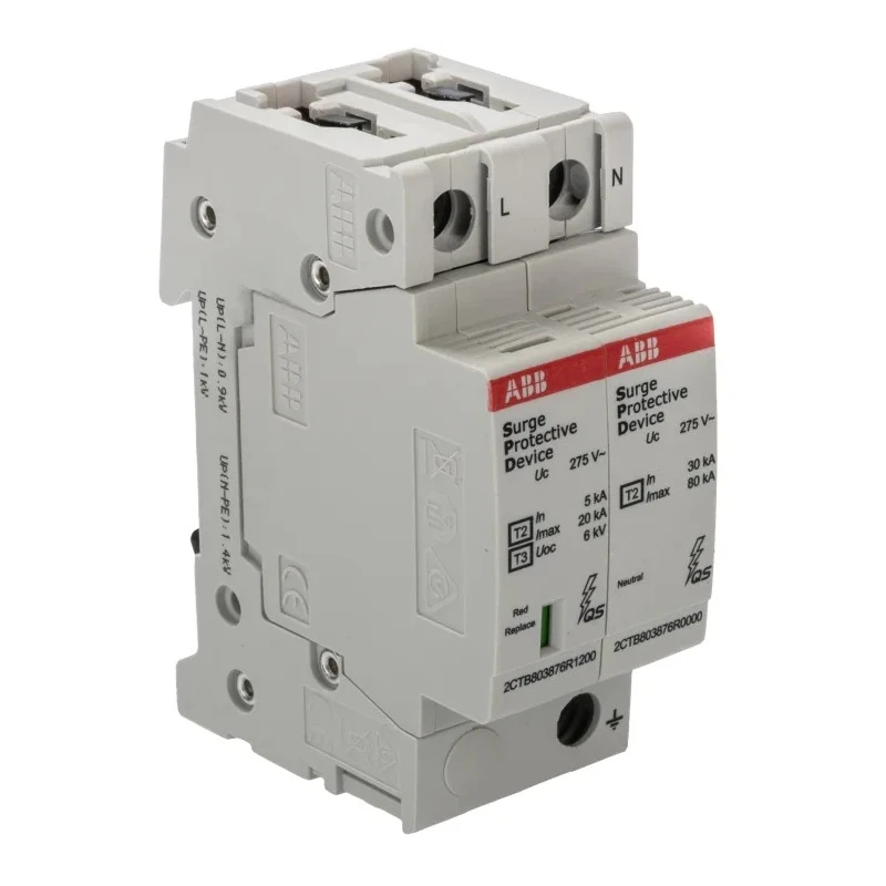 ABB 2 Phase Industrial Surge Protector 100 kA 1.4 kV DIN Rail Mount 2CTB803972R1200