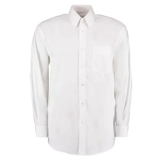 Kustom Kit Premium Oxford Men’s Long Sleeve White Cotton Polyester Work Shirt KK105 128 cm