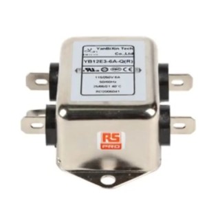 RS PRO 6 A 250V AC 400Hz Chassis Mount Power Line Filter Fast-On 1 Phase 237-8698