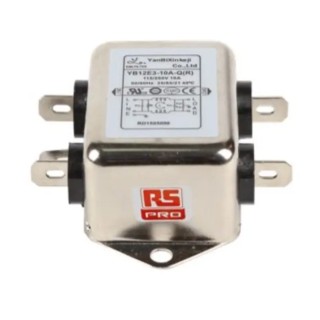 RS PRO 10 A 250V AC 50Hz, 60Hz Chassis Mount Power Line Filter Fast-On 1 Phase 237-8696
