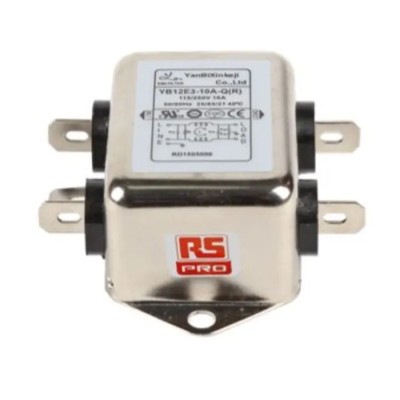 RS PRO 10 A 250V AC 50Hz, 60Hz Chassis Mount Power Line Filter Fast-On 1 Phase 237-8696