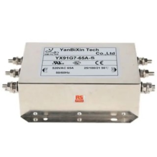 RS PRO 65 A 520V AC 50Hz, 60 Hz Chassis Mount Power Line Filter, Screw Termination, 3 Phase 237-8768
