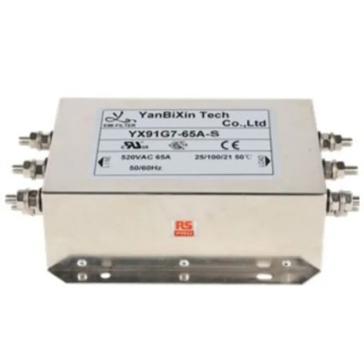 RS PRO 65 A 520V AC 50Hz, 60 Hz Chassis Mount Power Line Filter, Screw Termination, 3 Phase 237-8768