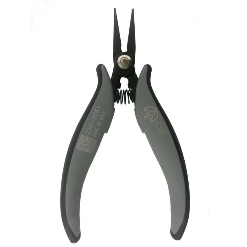 RS PRO 1-Piece Carbon Steel Flat Nose Plier, 154mm Length, 25mm Smooth Jaw, ESD Safe 238-0761