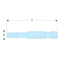 Facom Hex Screwdriver Bit 6.35 mm Drive Size, 3 mm Hex Tip, 50 mm Overall Length EH.603
