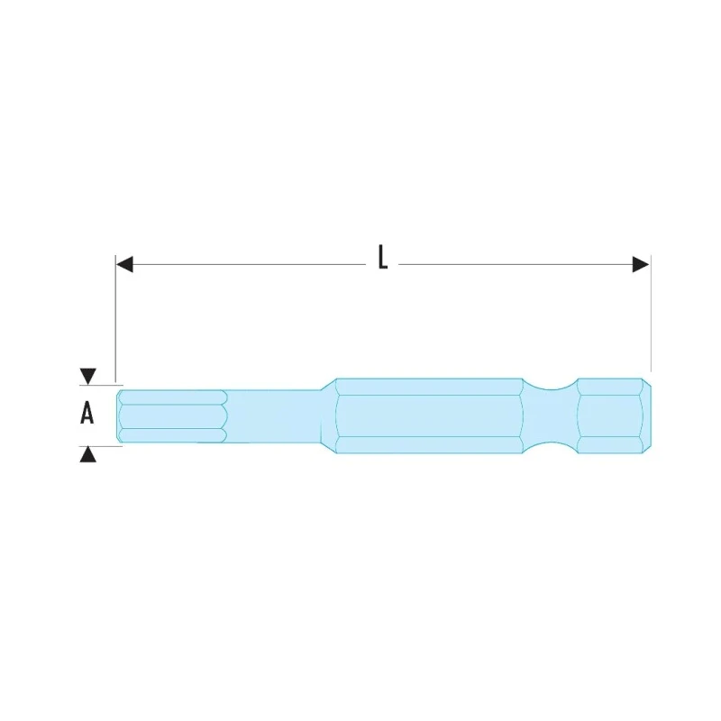 Facom Hex Screwdriver Bit 6.35 mm Drive Size, 3 mm Hex Tip, 50 mm Overall Length EH.603