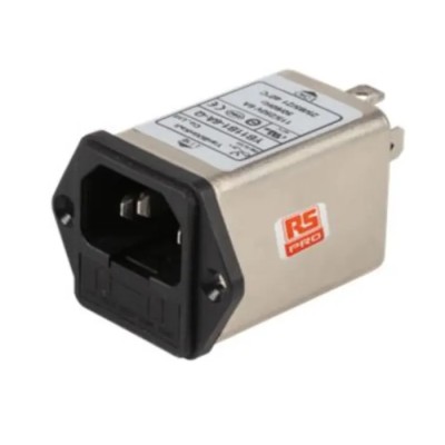 RS PRO 250V 10A Screw IEC Filter with 2 Fuse, Faston Termination, Compact Power Line Filter 237-8655
