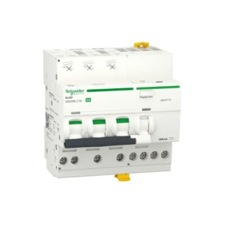 Schneider Electric Residual Current Circuit Breaker with Overload Protection, 20A Current Rating, 3-Pole, 300 mA A9DP7720