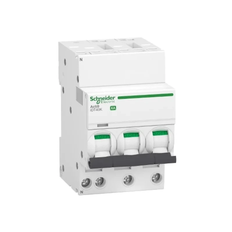 Schneider Electric Miniature Circuit Breaker 3+N-Pole 25A Type C 230V AC 4500A Breaking Capacity Acti9 iDT40K XA A9PK1725